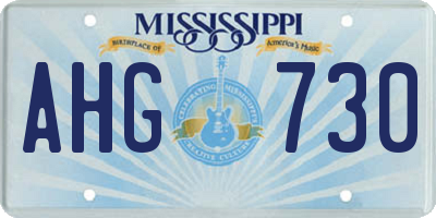 MS license plate AHG730