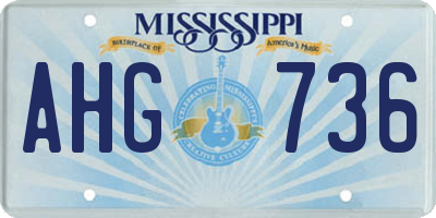 MS license plate AHG736
