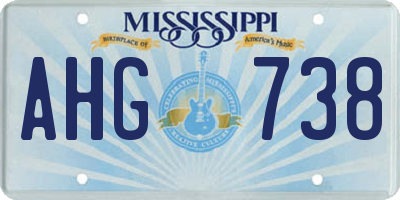 MS license plate AHG738