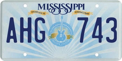MS license plate AHG743
