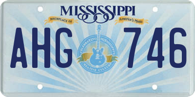 MS license plate AHG746