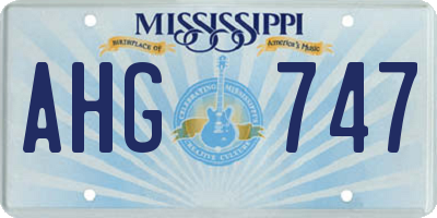 MS license plate AHG747