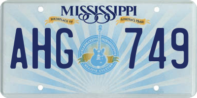 MS license plate AHG749