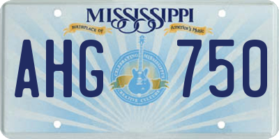MS license plate AHG750