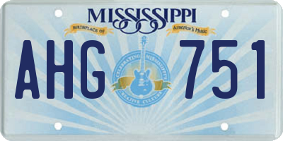 MS license plate AHG751