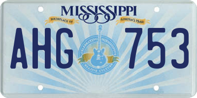 MS license plate AHG753