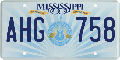 MS license plate AHG758