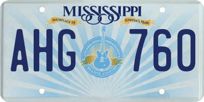 MS license plate AHG760