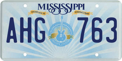 MS license plate AHG763