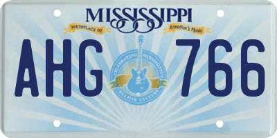 MS license plate AHG766