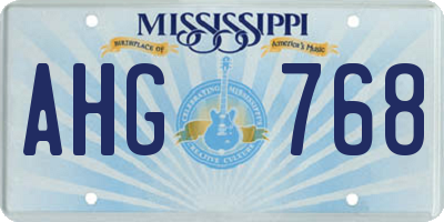 MS license plate AHG768