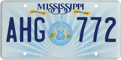 MS license plate AHG772