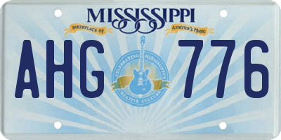 MS license plate AHG776