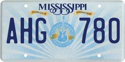 MS license plate AHG780