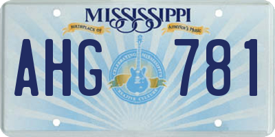 MS license plate AHG781