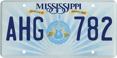 MS license plate AHG782