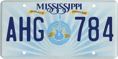 MS license plate AHG784