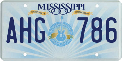 MS license plate AHG786