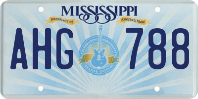 MS license plate AHG788