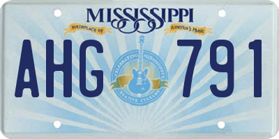 MS license plate AHG791