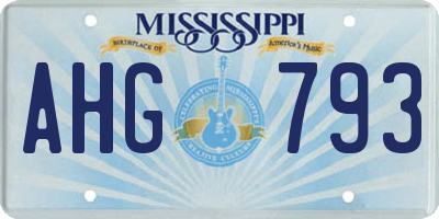 MS license plate AHG793