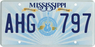 MS license plate AHG797