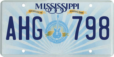 MS license plate AHG798
