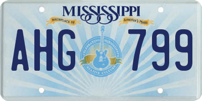 MS license plate AHG799