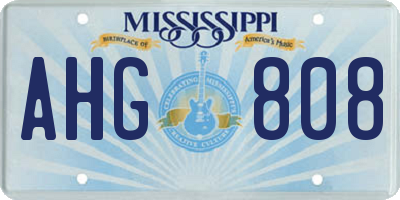 MS license plate AHG808