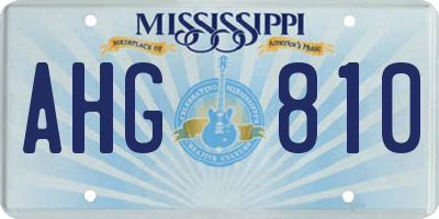 MS license plate AHG810