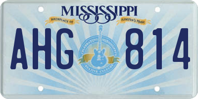 MS license plate AHG814