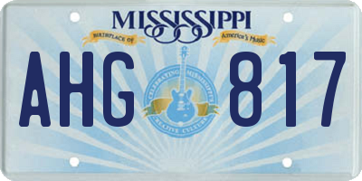 MS license plate AHG817