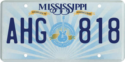 MS license plate AHG818