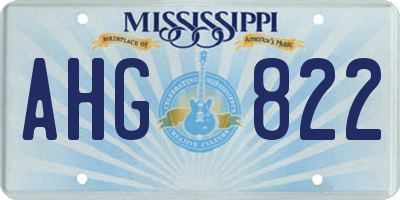 MS license plate AHG822