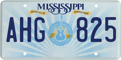 MS license plate AHG825