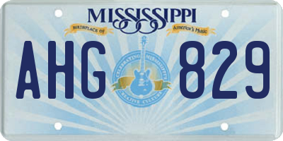MS license plate AHG829