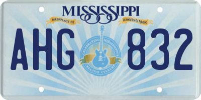 MS license plate AHG832