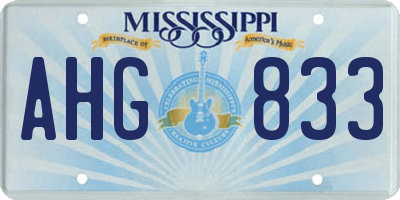 MS license plate AHG833