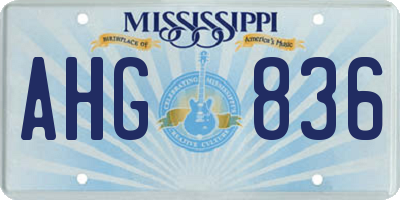 MS license plate AHG836