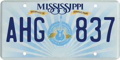 MS license plate AHG837