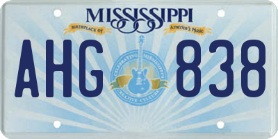 MS license plate AHG838