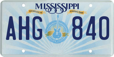 MS license plate AHG840