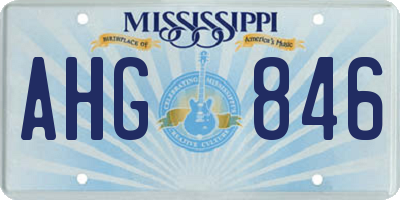 MS license plate AHG846
