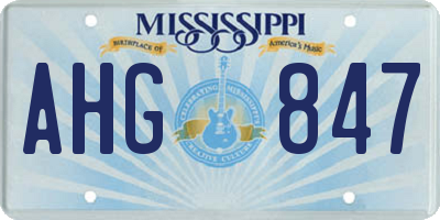 MS license plate AHG847