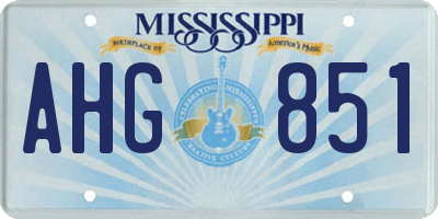 MS license plate AHG851