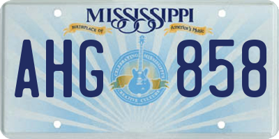 MS license plate AHG858