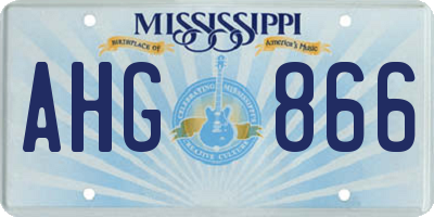 MS license plate AHG866