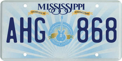 MS license plate AHG868