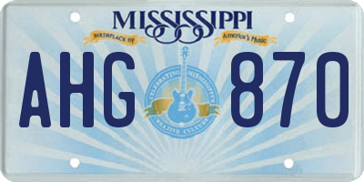 MS license plate AHG870