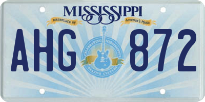 MS license plate AHG872